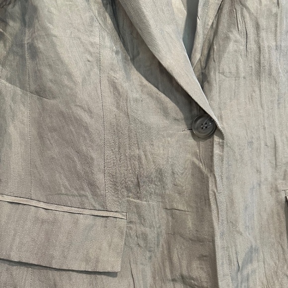 Richard Chai "Love" Taupe Crinkled Style Blazer w/ Metallic Sheen - Size 8 - Picture 9 of 12